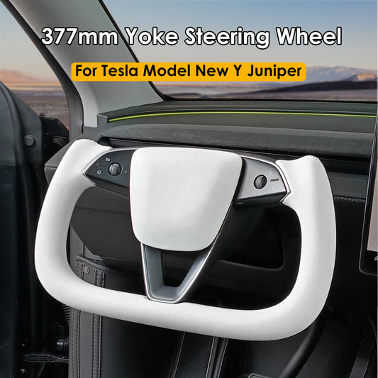 2025 New Tesla Model Y Juniper Yoke Steering Wheel With Heating Back Stitching 377mm Diameter 2026 Tesla