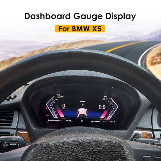 for BMW X5 Digital Speed Display Dashboard Gauge HUD TFT LCD Colorful Screen 12.3"