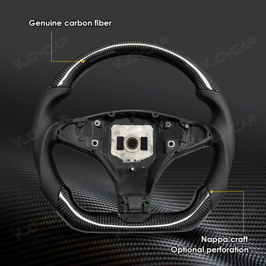 Carbon Fiber Round Steering Wheel Hands for Tesla ModelX ModelS 2014-2020