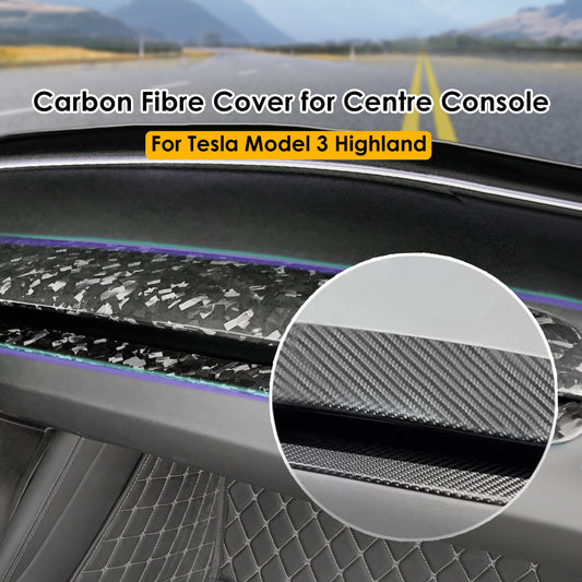 VJOYCAR Real Dry Carbon Fiber Dashboard Panel For Tesla Model 3 Highland Replacement Interior Upgrade Modification
