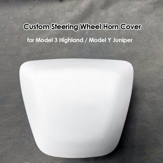 VJOYCAR White Horn Cover Decoration for Steering Wheel Designed for Tesla Model 3 Highland 2025 Model Y Juniper