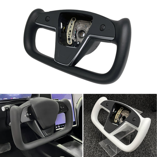 For Tesla Model X Model S Yoke Steering Wheel None Stitch Prebuilt 2021-2023