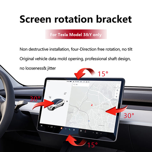 For Tesla Screen Swivel Model 3 Highland Model Y Juniper Panel Display Screen Rotation Bracket Navigation Display Rotating Holder Swivel Kit
