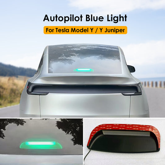 New Tesla Autopilot FSD Smart Driving LED Blue Light Rear Mirror Light for Model Y and Model Y Juniper