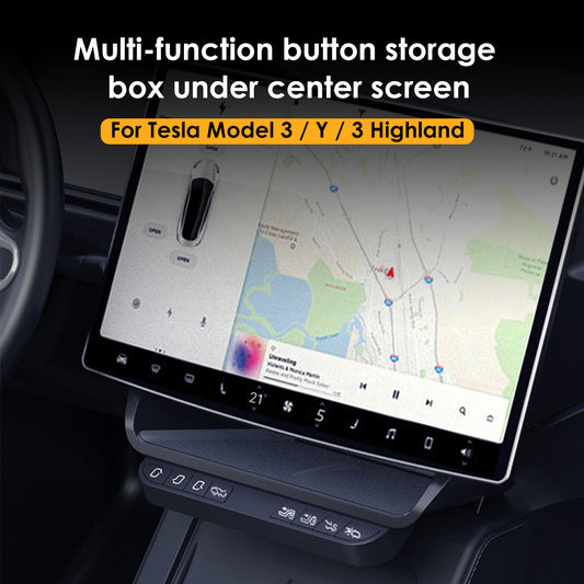 Smart Physic Button Key Commander for Tesla Model Y Model 3 Highland Center Screen Storage Box Wireless Control Buttons Car Door Seat