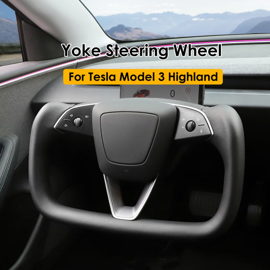 Custom New Heating Handle Yoke Steering Wheel for Tesla Model 3 Highland 2024 with Heating 350mm Dismeter