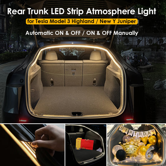 New Tesla Model Y Juniper Trunk Ambient Light LED Strip Lamps Upgrade Model 3 & Model 3 Highland