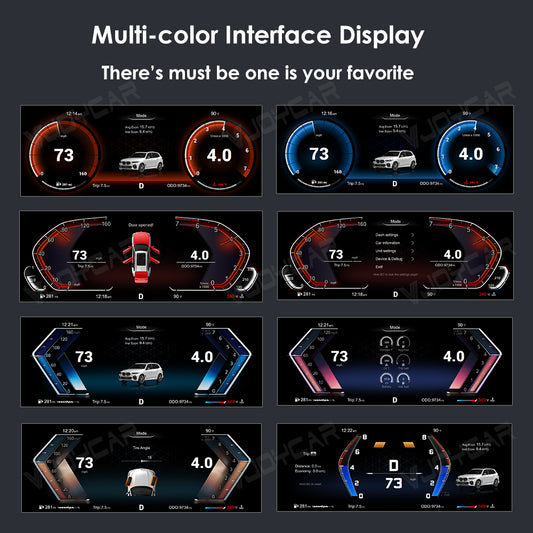 for BMW X5 Digital Speed Display Dashboard Gauge HUD TFT LCD Colorful Screen 12.3"
