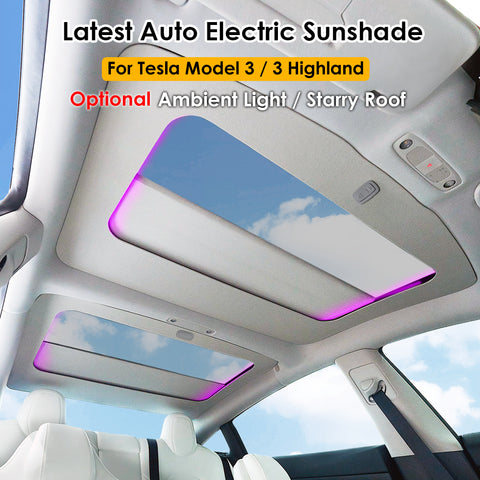for Tesla Model 3 3 Highland Auto Electric Starry Sunshade Roof