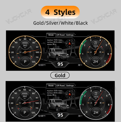 Digital Dashboard Display LED Cluster Instrument Screen Upgrade for Jeep Wrangler 2011-2018 Off-road CockPit Speedometer