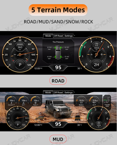 Digital Dashboard Display LED Cluster Instrument Screen Upgrade for Jeep Wrangler 2011-2018 Off-road CockPit Speedometer