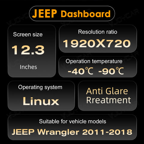 Digital Dashboard Display LED Cluster Instrument Screen Upgrade for Jeep Wrangler 2011-2018 Off-road CockPit Speedometer