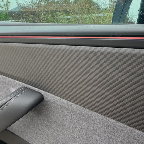 for Tesla Model Y Juniper Real Carbon Fiber Door Armrest Trim Model YL Interior Car Sticker