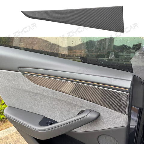 for Tesla Model Y Juniper Real Carbon Fiber Door Armrest Trim Model YL Interior Car Sticker