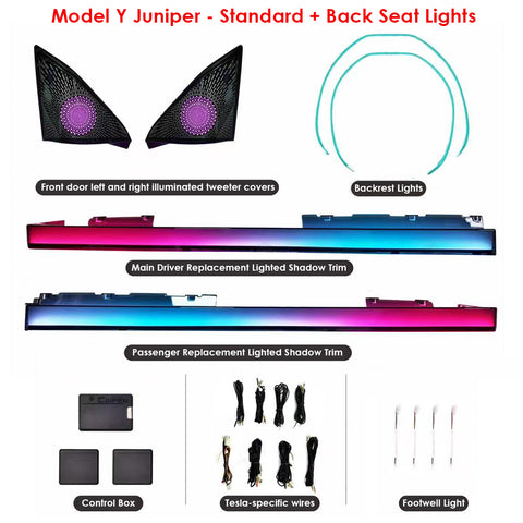 for Tesla Model 3 Highland 2025 Model Y Juniper Ambient Lights Retrofit Dynamic Atmosphere Lamp Air-vent Stream Seat Back LED Storage Footwell