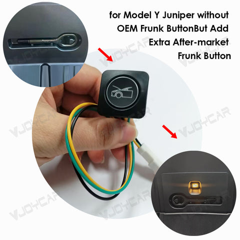 Upgrade After Market Frunk Button For Tesla New Y Juniper Launched after 2025.10 Installed VJOYCAR Power Frunk
