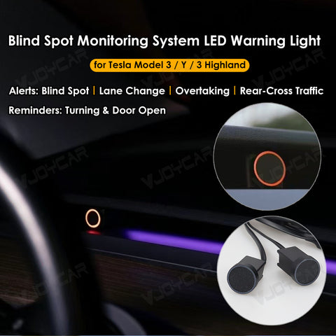 For Tesla Model3 Model Y Blind Spot Warning Easy Install Original Protocol Laser Carving Atmosphere Light