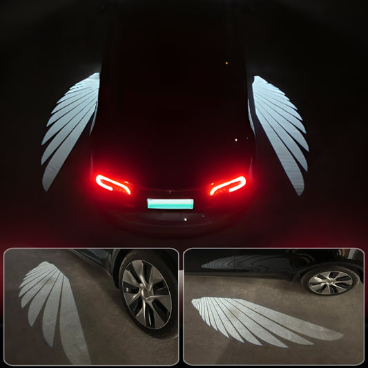 Car Welcome Land Light Mirror Angel Wings for Tesla