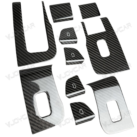 Real Carbon Fiber Window Lift Button Trim Switch Covers for Tesla Model YL Y Juniper 3 Highland 10PCS