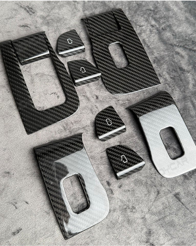 Real Carbon Fiber Window Lift Button Trim Switch Covers for Tesla Model YL Y Juniper 3 Highland 10PCS