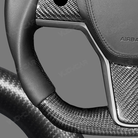 Carbon Fiber Steering Wheel Round Handle for Tesla Model 3 Model Y