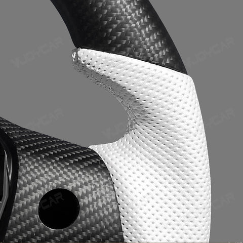 Carbon Fiber Steering Wheel Round Handle for Tesla Model 3 Model Y