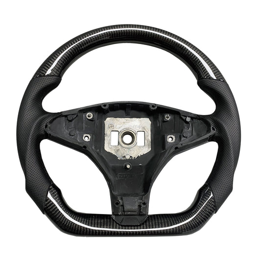 Carbon Fiber Round Steering Wheel for Tesla Model X S 2014-2020