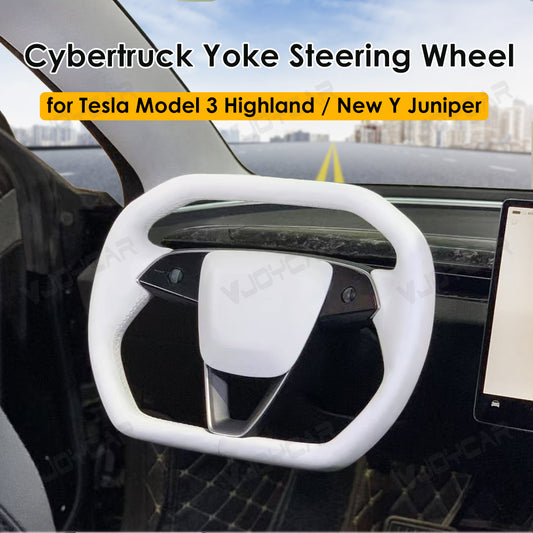 New Tesla Model Y Juniper Cybertruck Hexagon Yoke Steering Wheel Handle With Heating for Tesla Model 3 Highland 2025+