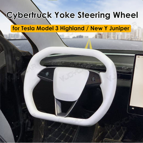 New Tesla Model Y Juniper Cybertruck Hexagon Yoke Steering Wheel Handle With Heating for Tesla Model 3 Highland 2025+