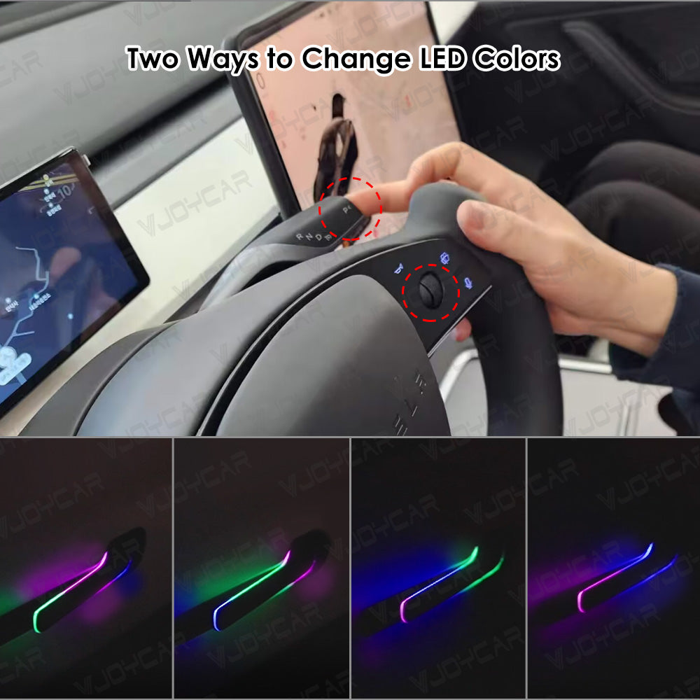 VJOYCAR the 6th Generation Colorful LED Lights Electric Wireless Auto Door Handle for Tesla Model Y Juniper Model 3 Highland