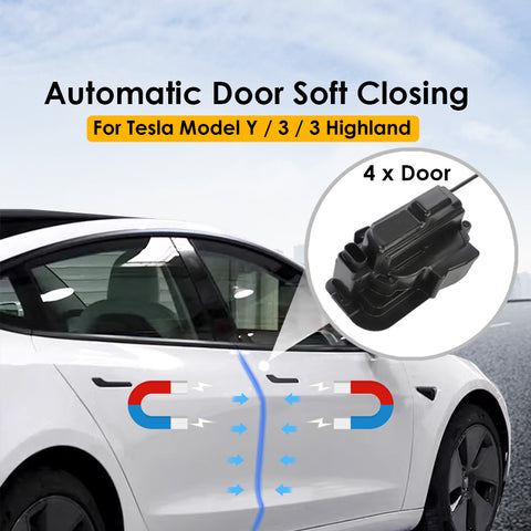 VJOYCAR Smart Anti Pinch Electric Suction Door Lock Closing Opening Auto Soft Close Door for Tesla Model Y Model 3