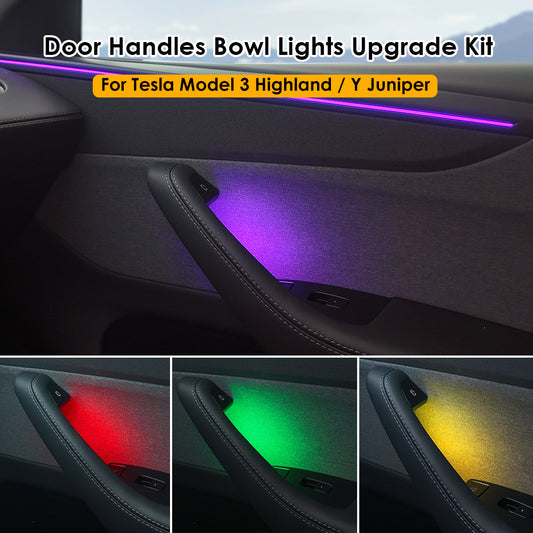 for Tesla Model Y Juniper Model 3 Highland Dynamic Ambient Light Door Handle Bowl Lighting Upgrade Kit