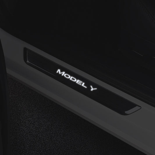 Door Sill Protector Wireless Magnetic LED Illuminated Pedal For Tesla