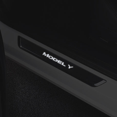 Door Sill Protector Wireless Magnetic LED Illuminated Pedal For Tesla
