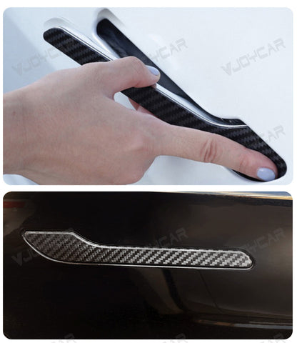 For Tesla Model Y Juniper 3 Highland Real Carbon Fiber Dry Carbon Fibre Door Handle Cover 4 Doors