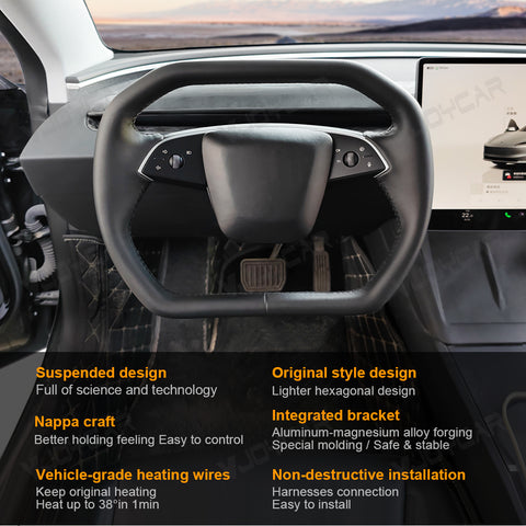 New Tesla Model Y Juniper Model 3 Highland Cybertruck Hexagon Floating Steering Wheel