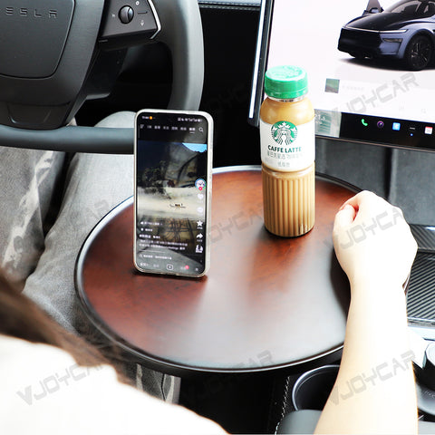For Tesla FSD Drivers Small Wood Desk Easy DIY Install Enjoy Car Life