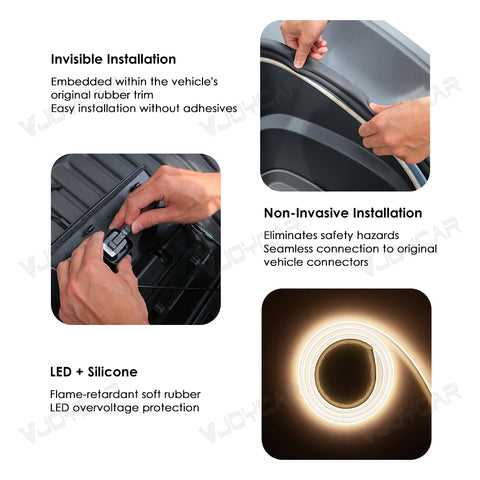 Professional Design for Tesla Model 3 Highland Frunk Ambient Light Updated Slide-on Installation