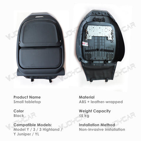 For Tesla Model 3 Y YL Seatback Foldable Table Tray Wireless Charger Phone Slot Cup Holder Blue Ambient Light