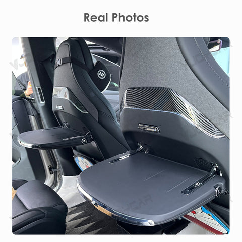 For Tesla Model 3 Y YL Seatback Foldable Table Tray Wireless Charger Phone Slot Cup Holder Blue Ambient Light