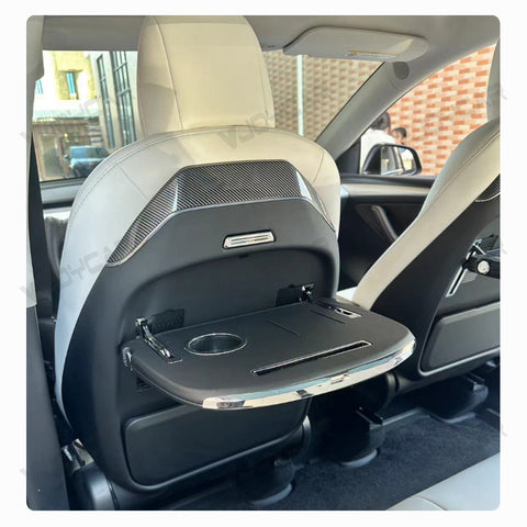 For Tesla Model 3 Y YL Seatback Foldable Table Tray Wireless Charger Phone Slot Cup Holder Blue Ambient Light