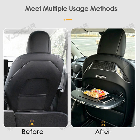 For Tesla Model 3 Y YL Seatback Foldable Table Tray Wireless Charger Phone Slot Cup Holder Blue Ambient Light