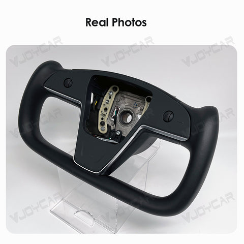 For Tesla Model X Model S Yoke Steering Wheel None Stitch Popular Yoke2.0 2021-2023 Horn Icon On Control Panel
