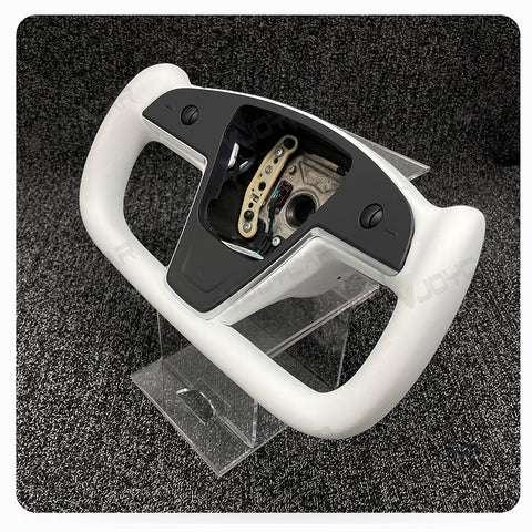 For Tesla Model X Model S Yoke Steering Wheel None Stitch Popular Yoke2.0 2021-2023 Horn Icon On Control Panel