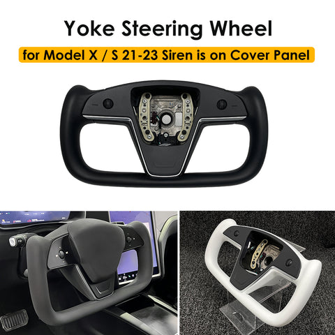 For Tesla Model X Model S Yoke Steering Wheel None Stitch Popular Yoke2.0 2021-2023 Horn Icon On Control Panel
