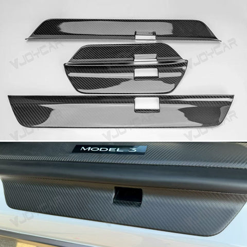 For Tesla Model 3 Highland Model Y Juniper Carbon Fiber Door Sill Protector Real Dry Carbon Fibre Kit Interior Accessories