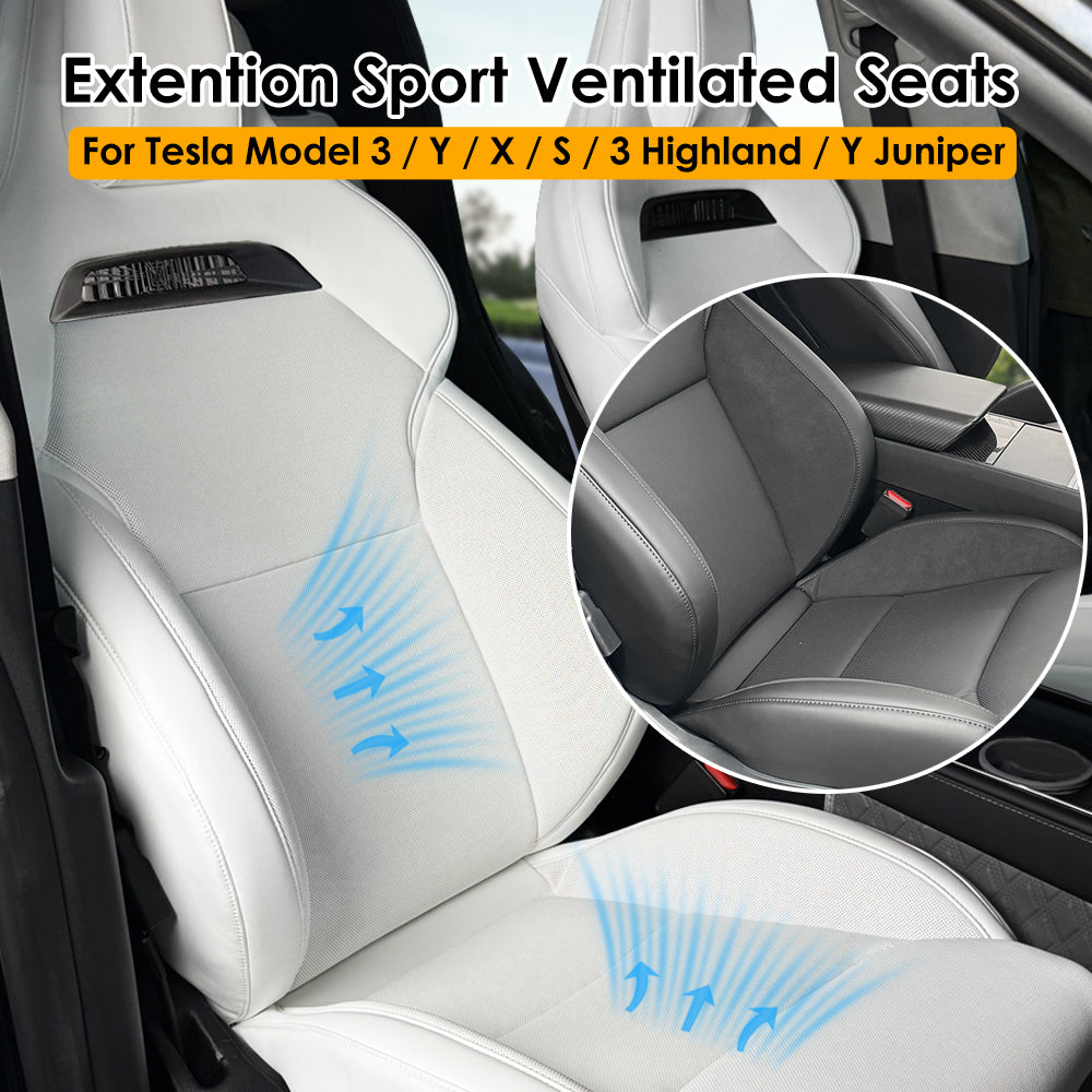 New Tesla Sports Seats Retrofit Ventilated Cushion Extension Leg Support for Tesla Model 3 Model Y Model 3 Highland Y Juniper Model X Model S