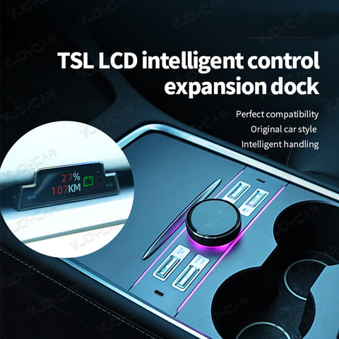 VJOYCAR Mini OBD HUD Gauge Display for Tesla Model Y/3/3 Highland Small Body Many Functions only Display at Need.