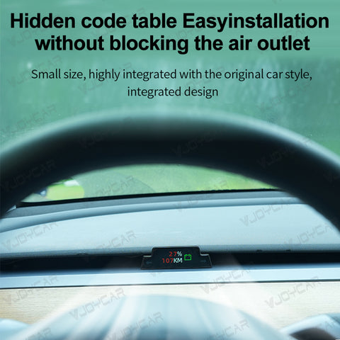 VJOYCAR Mini OBD HUD Gauge Display for Tesla Model Y/3/3 Highland Small Body Many Functions only Display at Need.