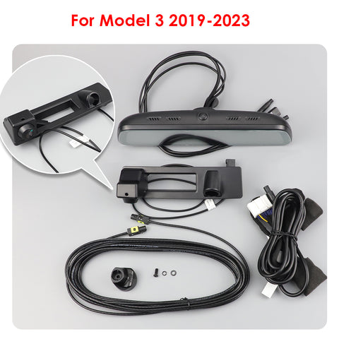 for Tesla Model 3 Highland / Y Juniper Model 3 / Y Streaming Media Recorder Smart Rearview Mirror HD DVR Display